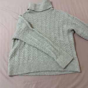 Old Navy Cream Cowl Neck Sweater with Textured Knit